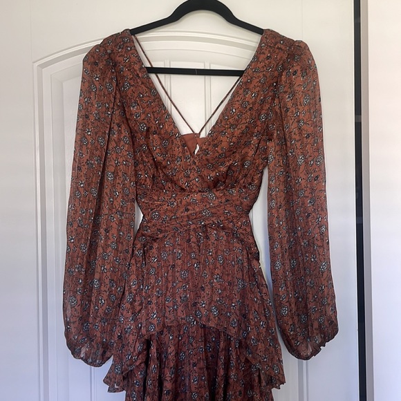 Anora maxi dress in copper & black first floral - Picture 6 of 6